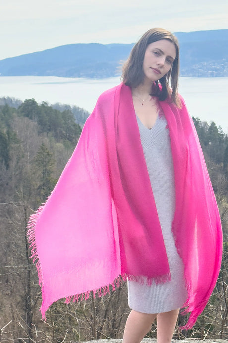 Whisperlight shawl in Fuchsia