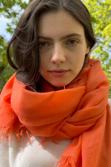 Whisperlight shawl in Sunset